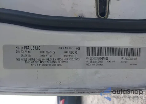 2016 Dodge Charger R/T Scat Pack from USA, damaged, VIN 2C3CDXGJ0GH274432